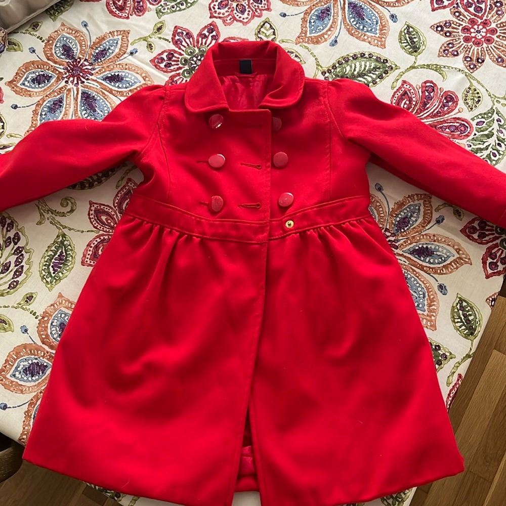Red toddler polyester  pea coat